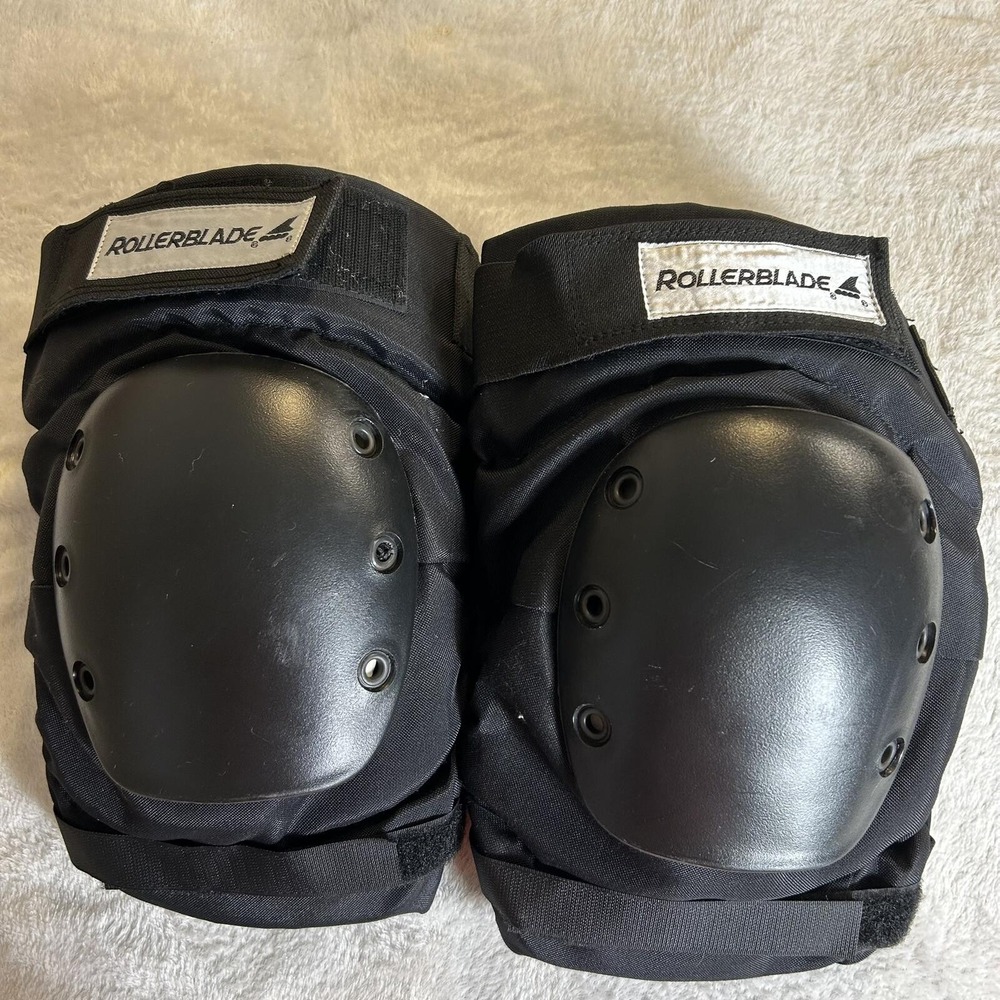 Rollerblade Knee Pads Black Hard Shell Inline Skating Protective Gear Adult Sz L